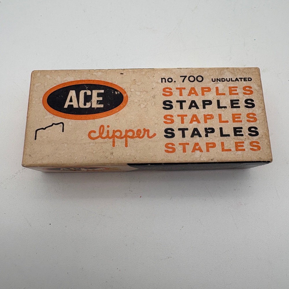 Vintage Ace Clipper No 700 Undulated Staples for Plier 702 Scout 202 Made in USA
